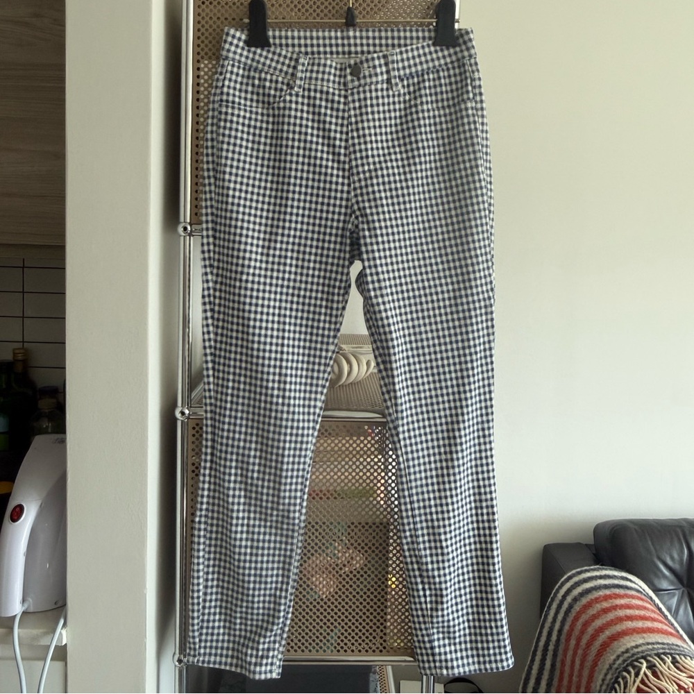 Uniqlo Blue and White Gingham Checkered Legging Pants